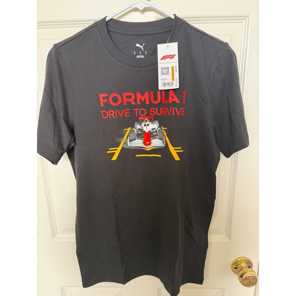 PUMA F1 Dts Graphic Race Crew Neck Short Sleeve T-Shirt Black Size Small (0088)
